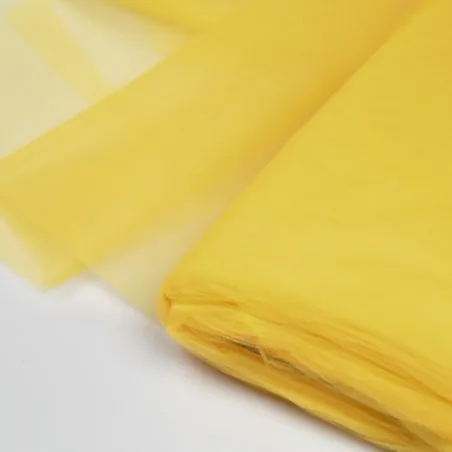 Tissu Tulle uni jaune