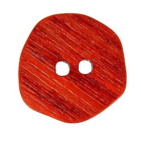 Bouton rouge 2 trous façon corne x10 - 36 mm