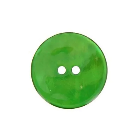 Boutons vert nacre - 2 trous - 14 mm - x30