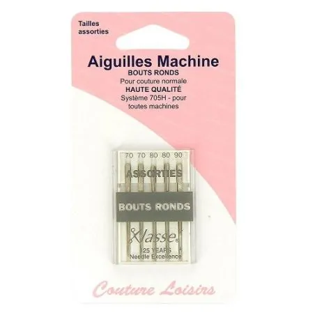 Aiguilles machine bouts ronds assorties X5