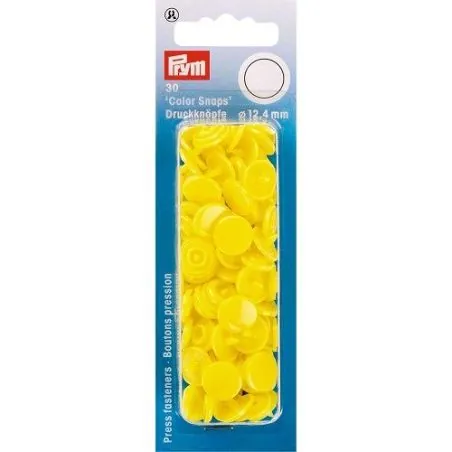 Boutons pression color snaps jaune clair 12,4 mm