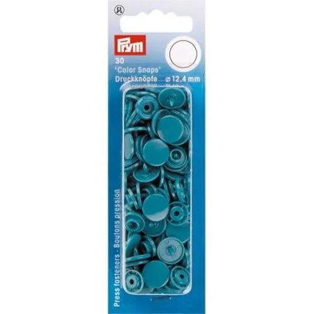 Boutons pression color snaps turquoise foncé 12,4