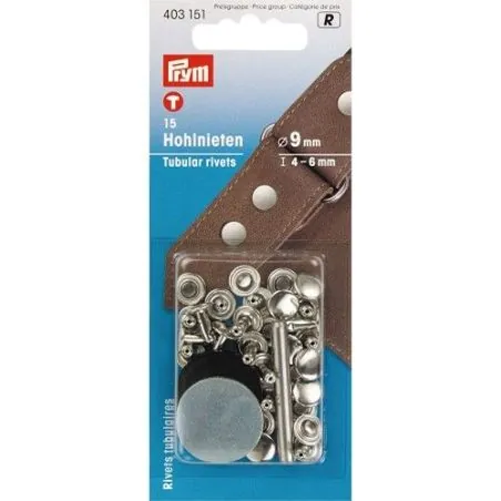 Carte 15 Rivets 4-6mm tubulaires laiton pour épais