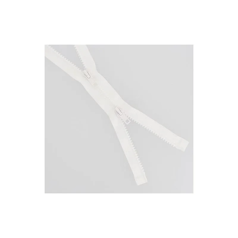 Fermeture Eclair Séparable Mailles Moulées Blanc 65cm