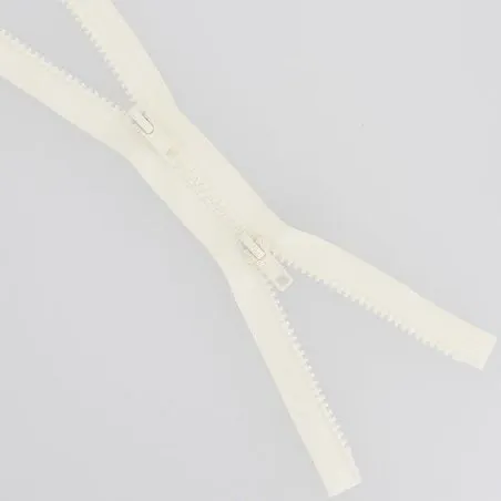 Zipper ecru separable edge to edge - 80 cm