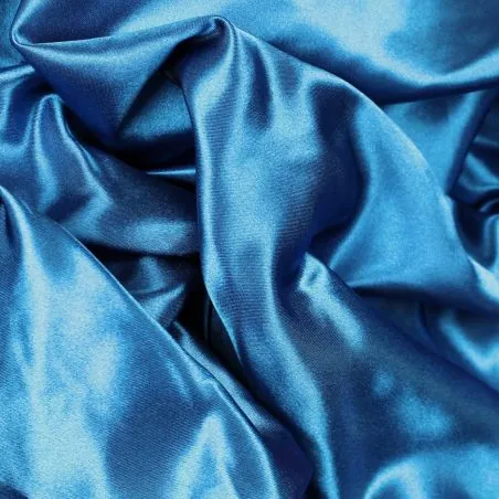 Plain Satin fabric in shiny royal blue