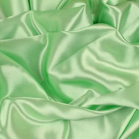 Plain Satin fabric in green water color