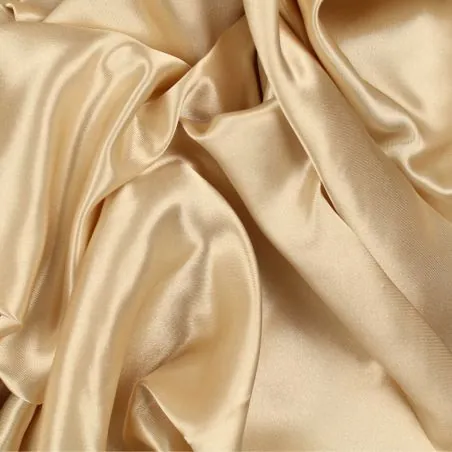 Plain Satin fabric in champagne color