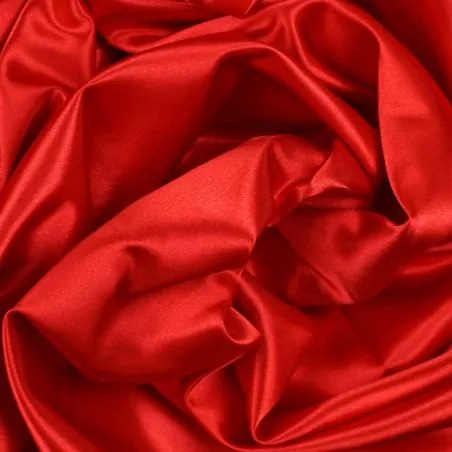 Plain Satin fabric in scarlet color