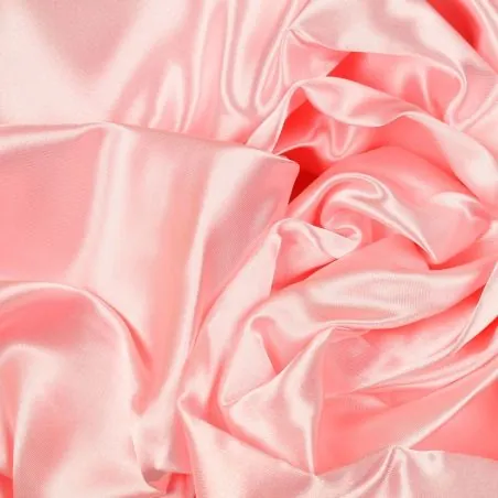 Satin fabric in a shiny pink color