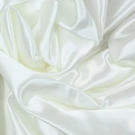 Plain Satin fabric in off-white color