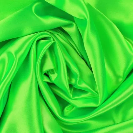 Plain Satin fabric in apple green