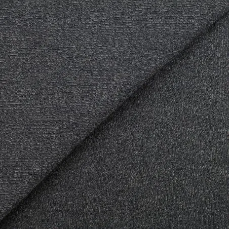 Tissu jersey côtelé gris anthracite