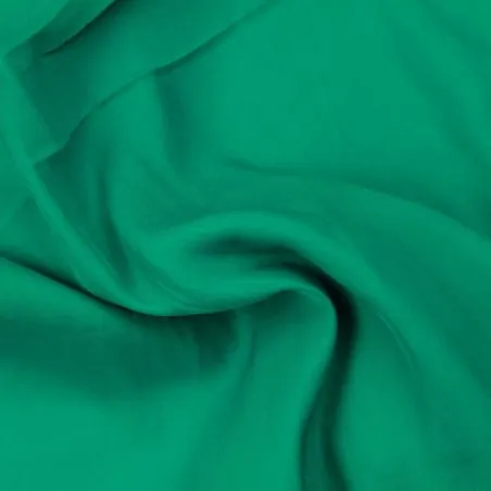 Tissus satin polyester vert - Toucher soie