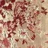 Tissu brocart motif fleur de couleur rouge