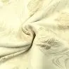 Tissu brocart motif floral beige brillant