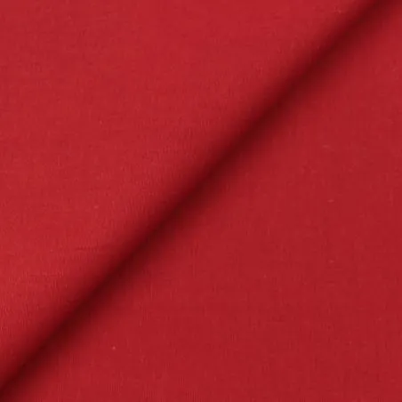 Tissu coton uni de couleur rouge