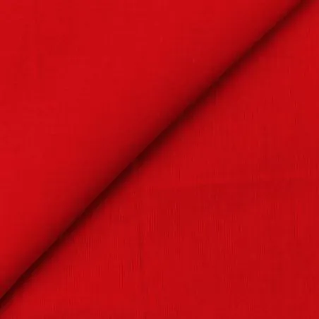 Tissu voile de coton uni de couleur rouge