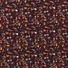 Tissu coton bordeaux imprimé libellule