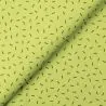 Tissu coton vert milleraie imprimé confettis taupe