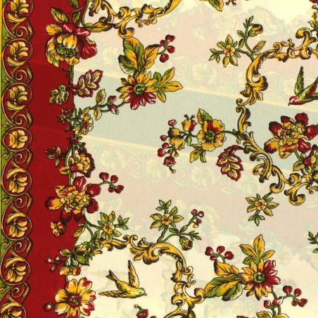 copy of Tissus mousseline polyester imprimé fleuri et pois