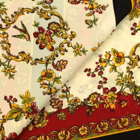 copy of Tissus mousseline polyester imprimé fleuri et pois