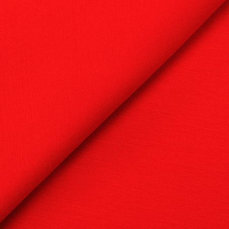 Tissu jersey coton uni de couleur rouge