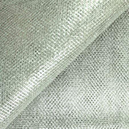 Tissu résille polyester argenté