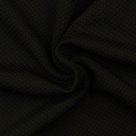 Tissu jersey polyester côtelé noir