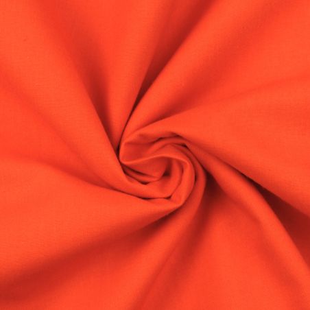 Tissu coton uni de couleur orange corail