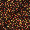 Tissu en viscose imprimé bulles noir, rouge et jaune