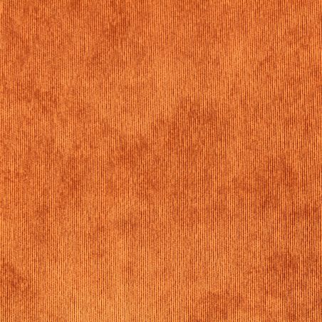 Tissu velours milleraie uni de couleur auburn