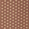 Tissu de coton bordeau motif traditionnel japonais aux éventails SENSU beige