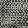 Tissu de coton bleu à motif traditionnel japonais aux éventails SENSU beige