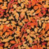 Tissus en viscose imprimés feuilles orange