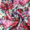 Tissu en viscose imprimé fleur multicolore