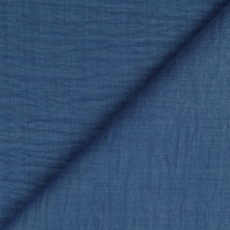 Tissus polyester uni bleu marine