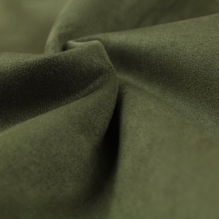 Tissu suédine uni de couleur vert olive