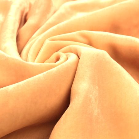 Tissu velours viscose et soie de couleur beige claire iridescent