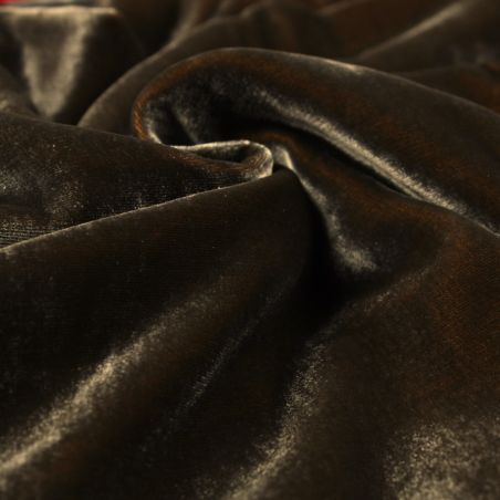 Tissu en velours de viscose et soie marron clair